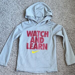 Nike Kids Gray Hoodie with Red Print